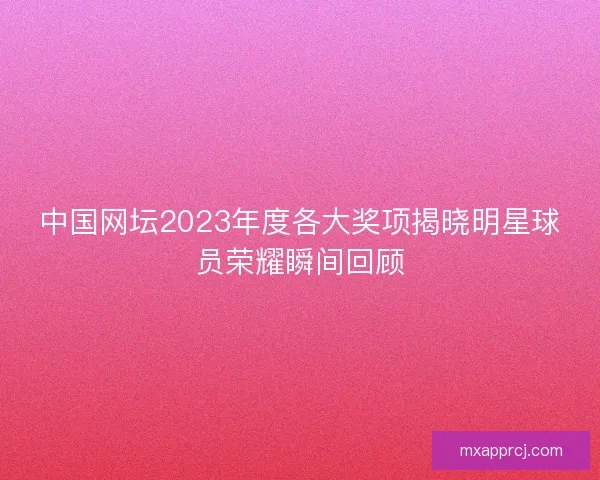 中国网坛2023年度各大奖项揭晓明星球员荣耀瞬间回顾 中国网坛2023年度各大奖项揭晓明星球员荣耀瞬间回顾